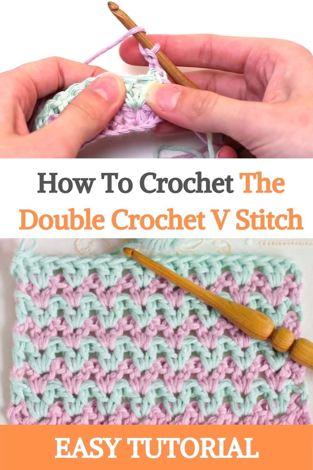 How To Crochet The Double Crochet V Stitch Easy Tutorial