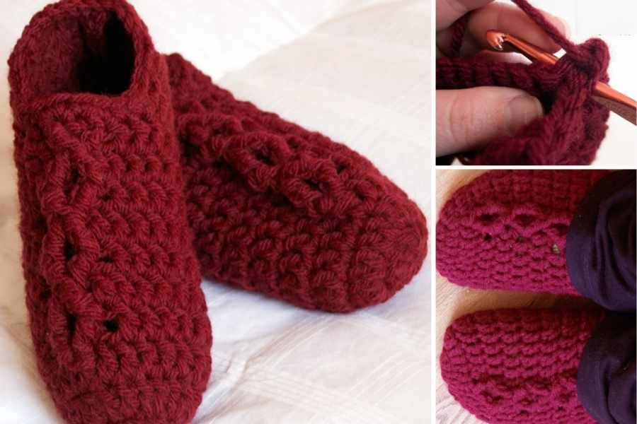 Sixty Minute Crochet Slippers | AllFreeCrochet.com