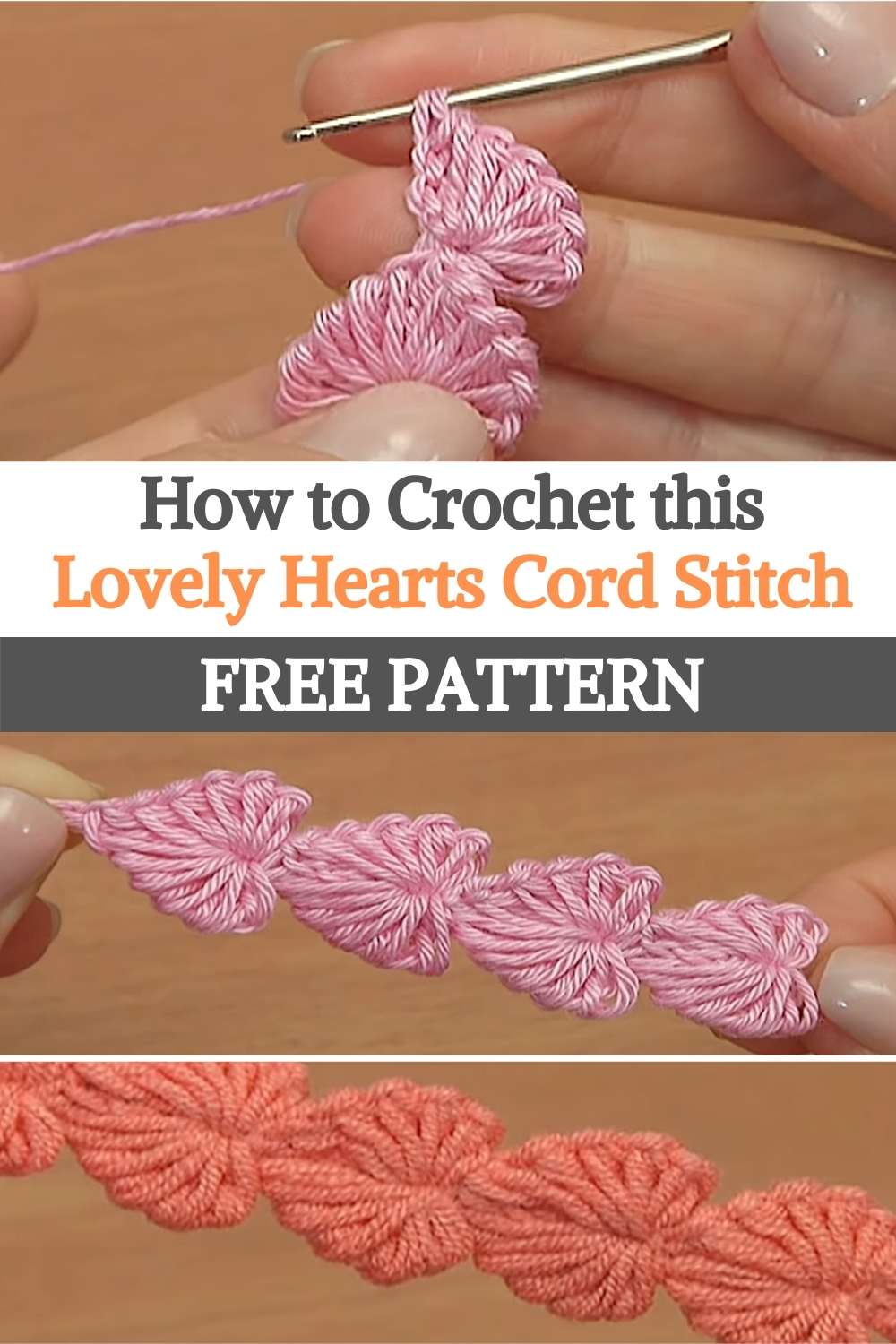 How to Crochet this Lovely Hearts Cord Stitch