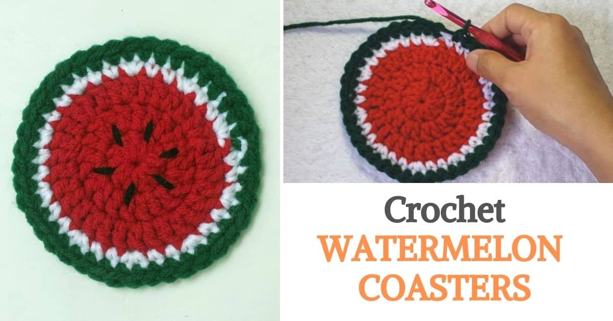 Crochet Watermelon Coasters