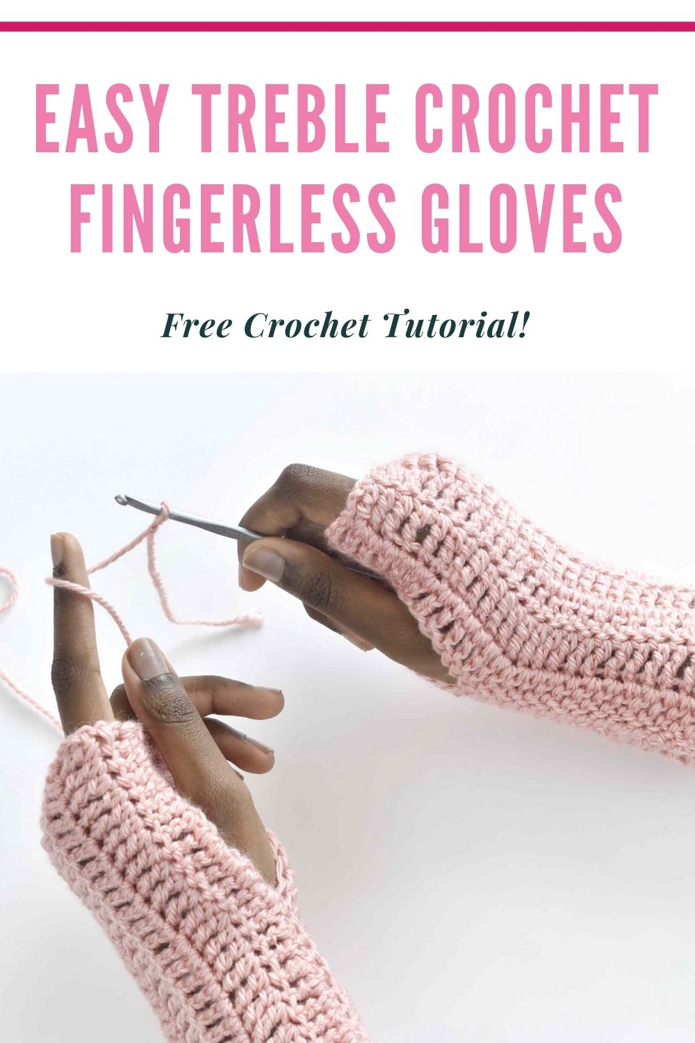 Easy Treble Crochet Fingerless Gloves