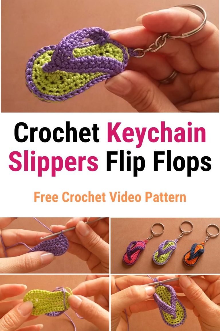 Crochet Keychain Slippers Flip Flops