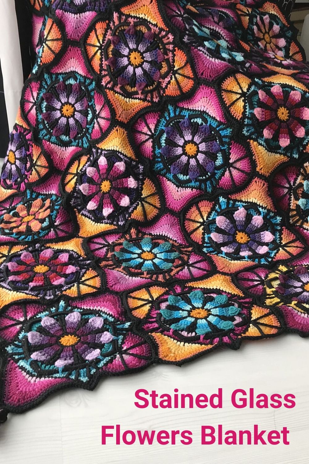 Stained Glass Flowers Blanket