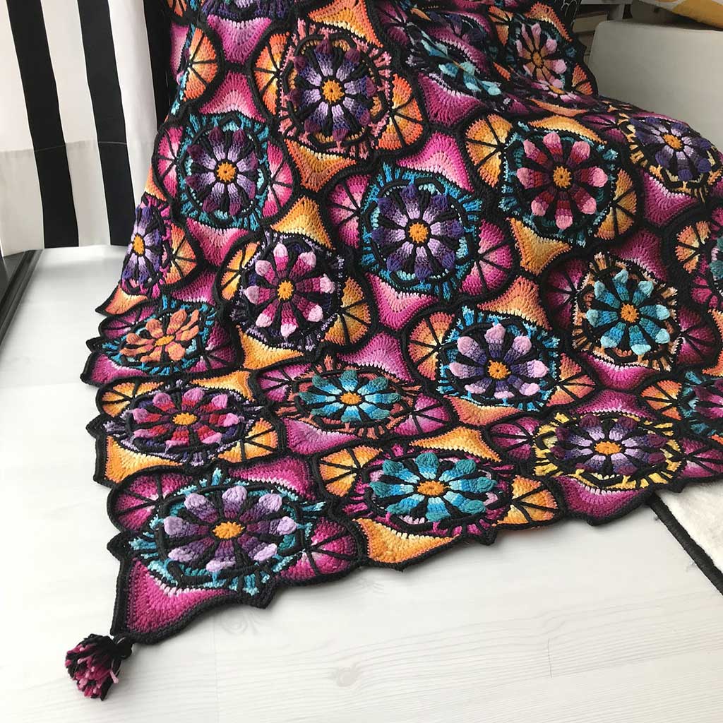 Stained Glass Flowers Blanket