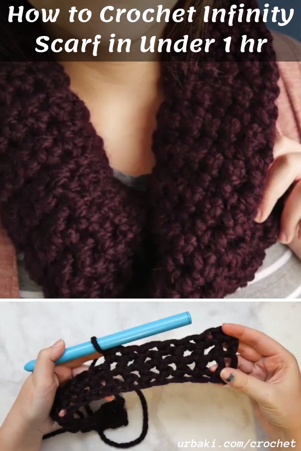 How to crochet infinity scarf in under 1 hr