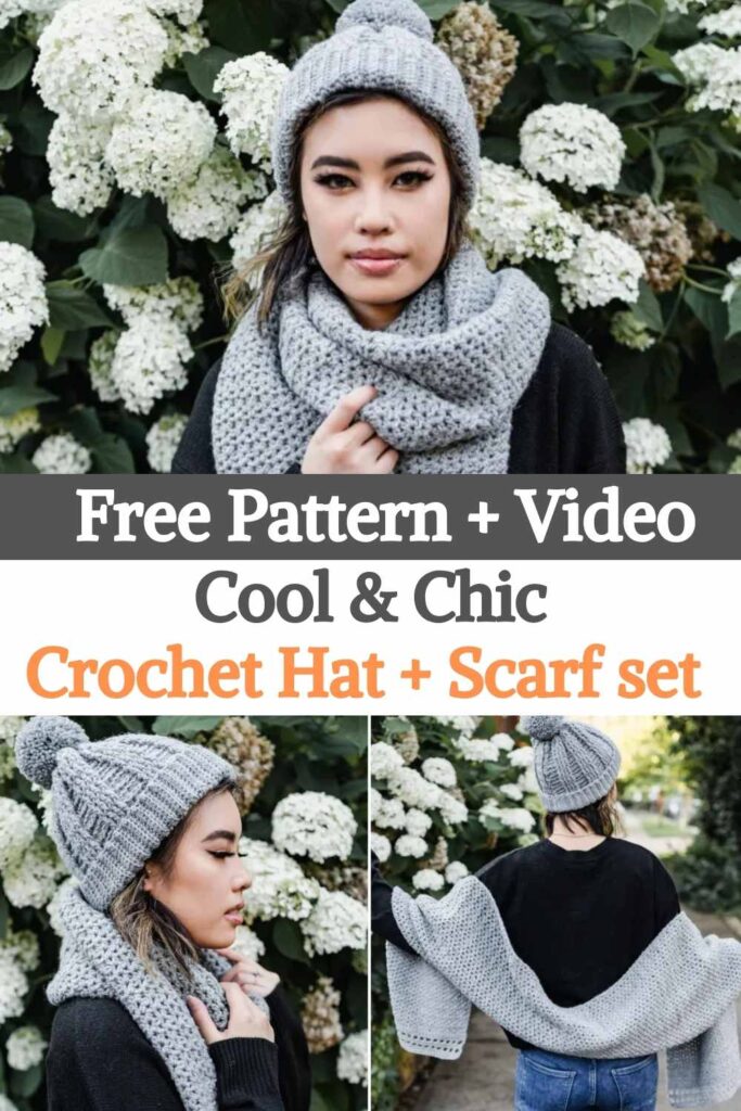 Cool And Chic! Crochet Hat + Scarf set