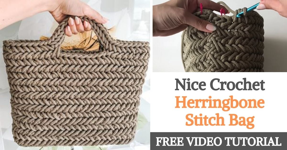 NICE Crochet Herringbone Stitch Bag
