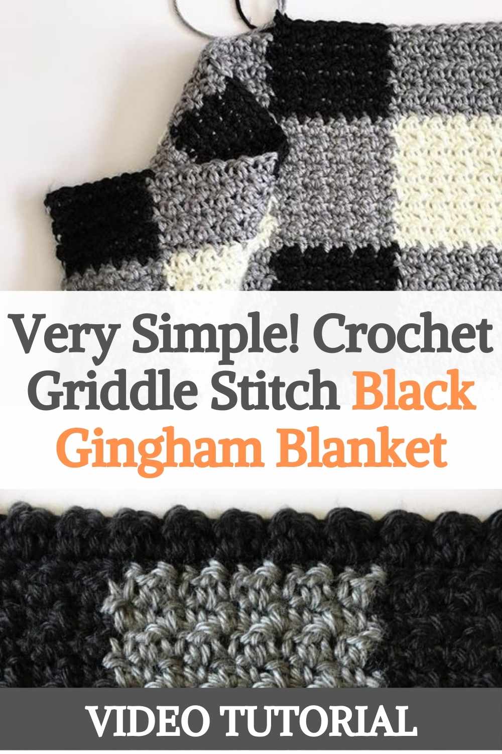 Very Simple! Crochet Griddle Stitch Black Gingham Blanket