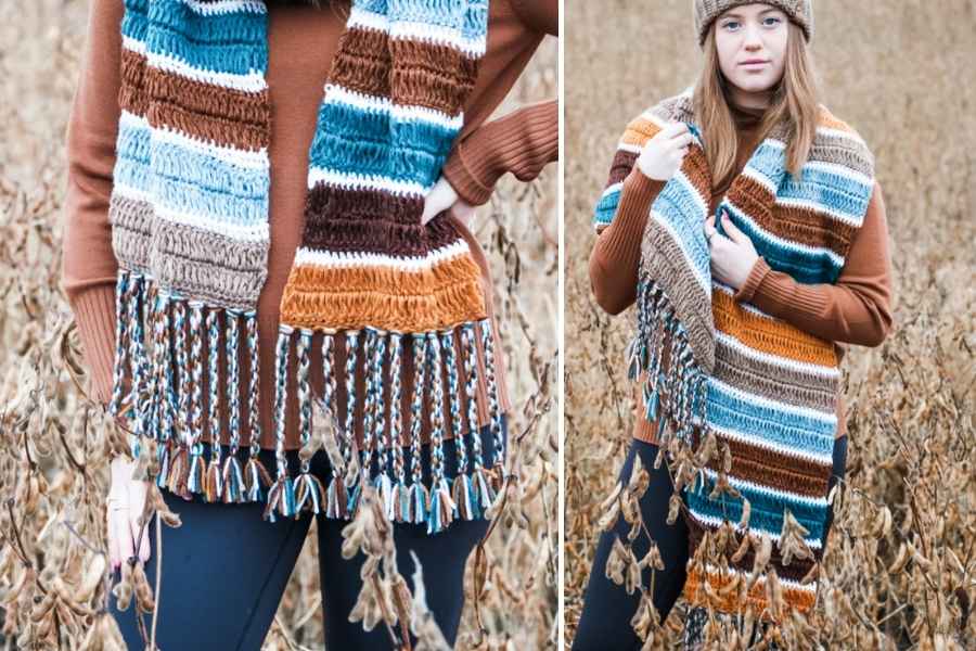 Quick And Easy! Crochet Blanket Scarf