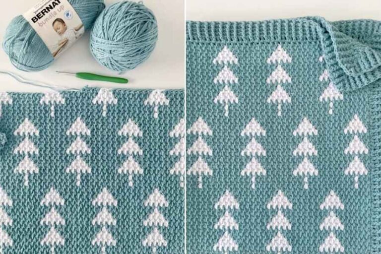 Beautiful and Easy! Crochet Winter Trees Baby Blanket