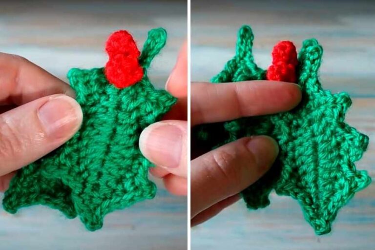 Quick and Easy! Crochet Holly Leaf and Berries