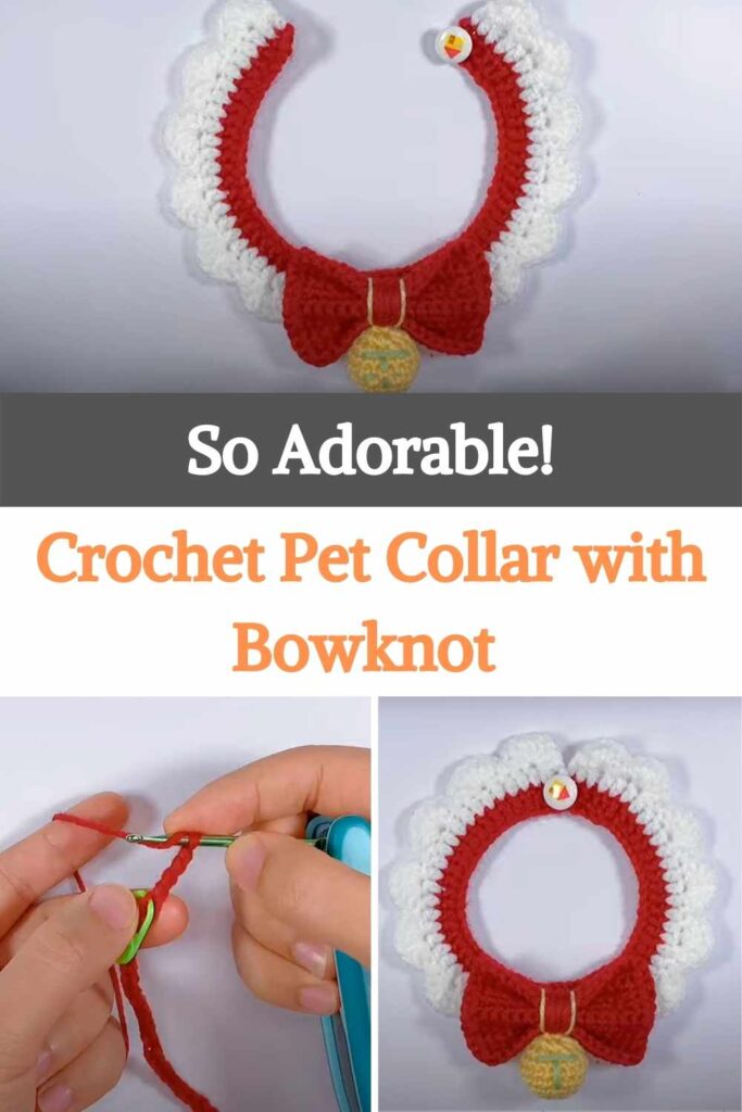 So Adorable! Crochet Pet Collar with Bowknot