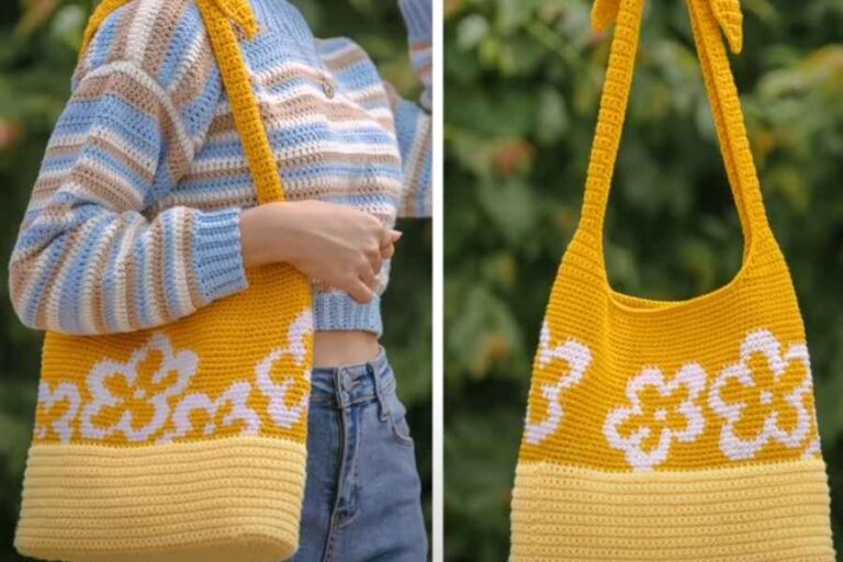 Easy Crochet Floral Tote Bag Tutorial
