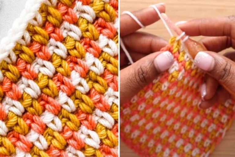 Easy Way! How to Crochet Linen Stitch Stripes