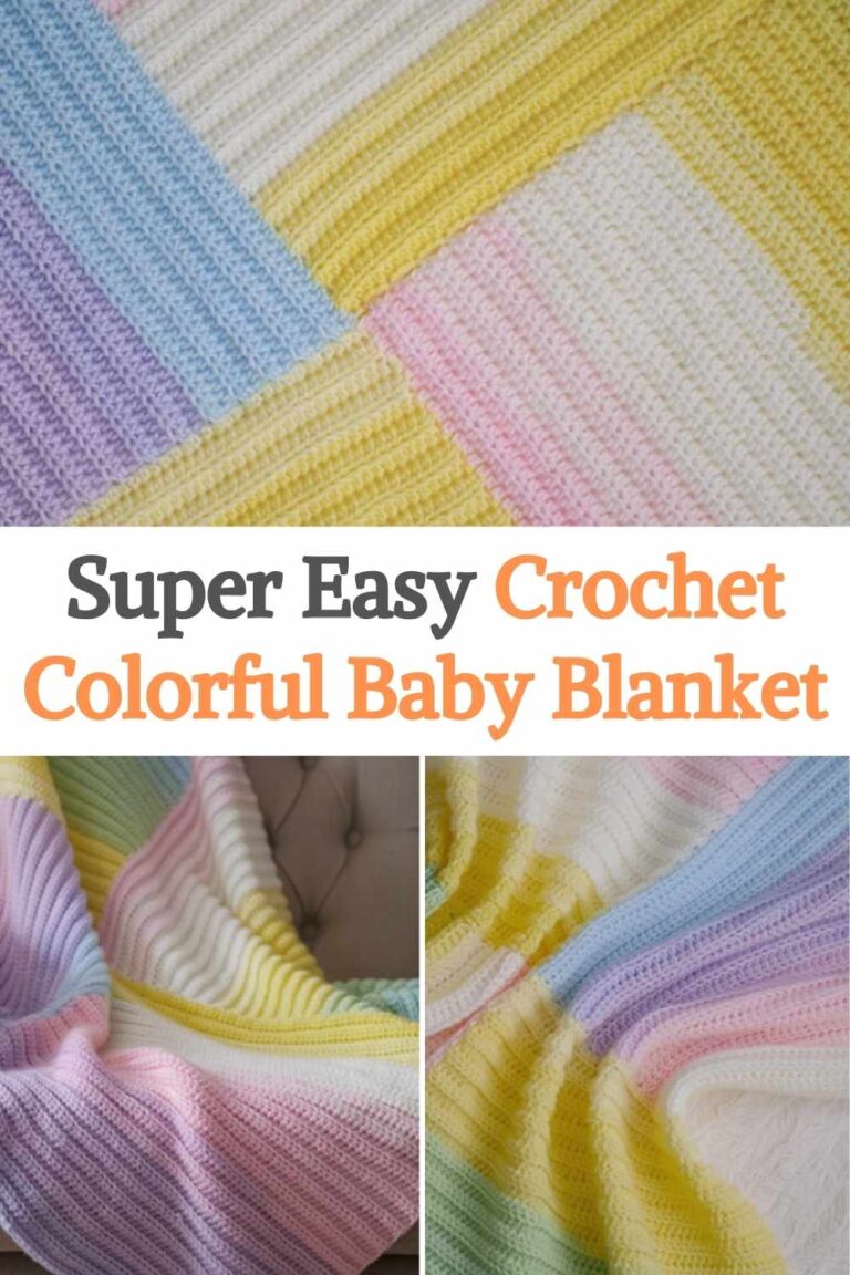 Super Easy Crochet Colorful Baby Blanket