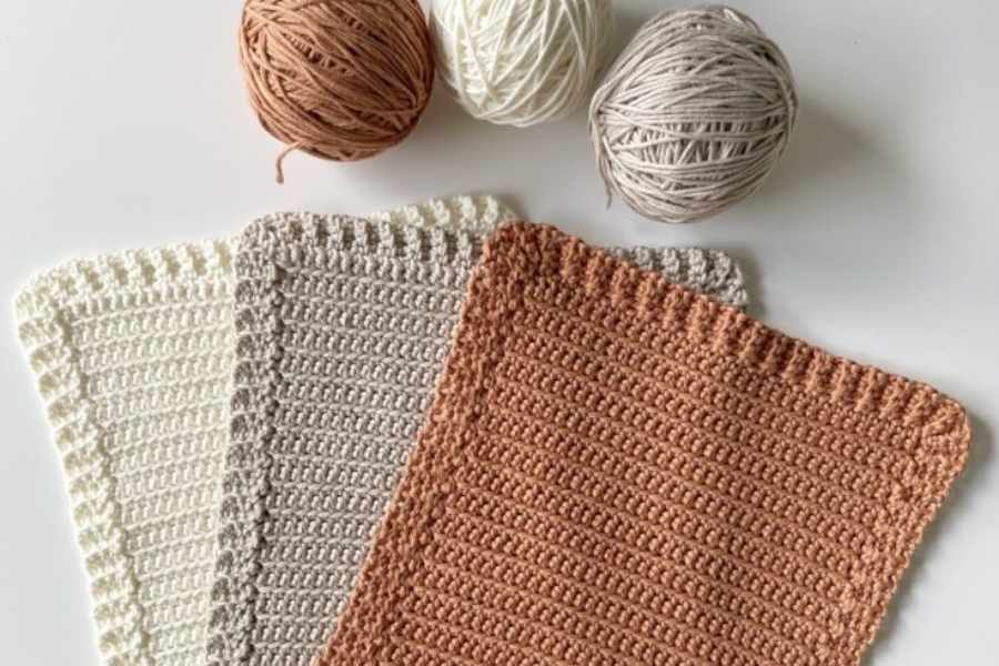 Simple Spring Crochet Cotton Dishcloths