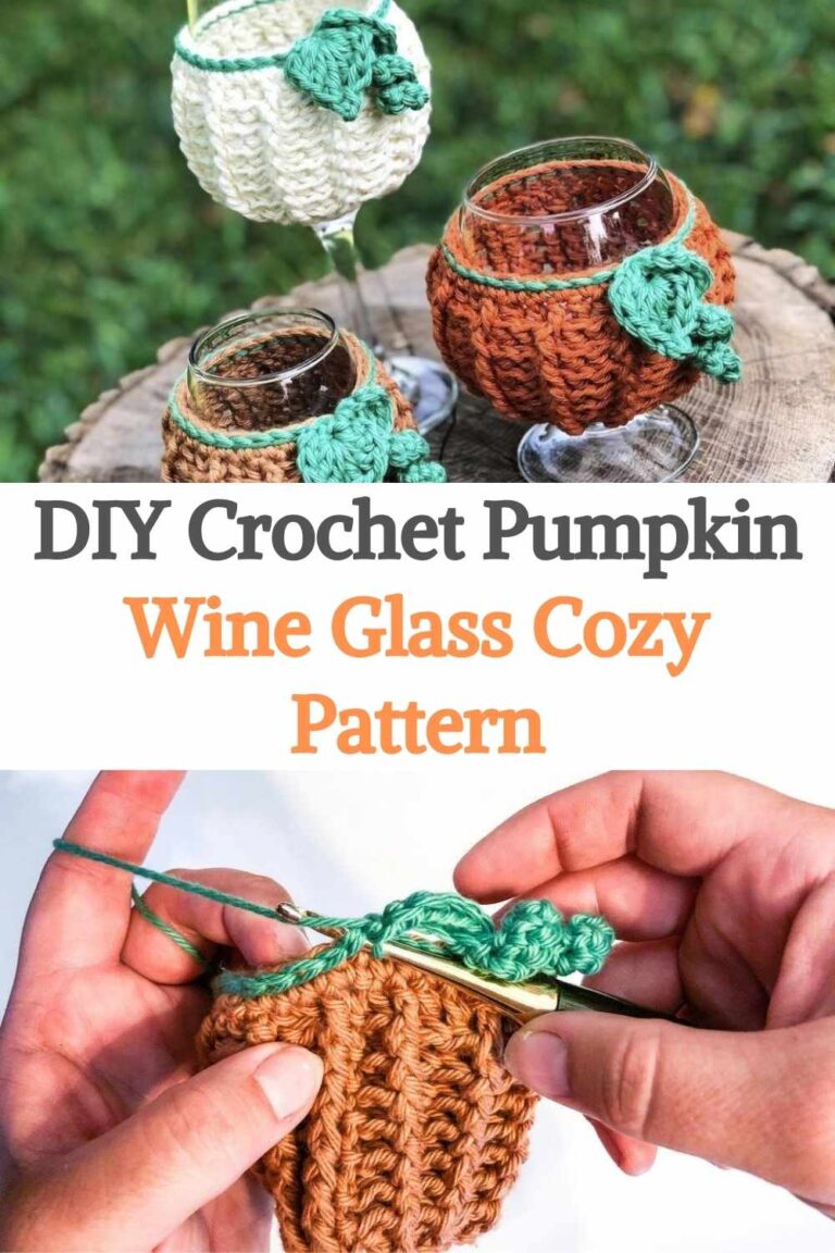 DIY Crochet Pumpkin Wine Glass Cozy Pattern