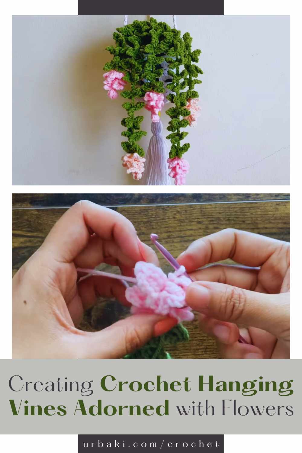 Creating Crochet Hanging Vines Adorned with Flowers