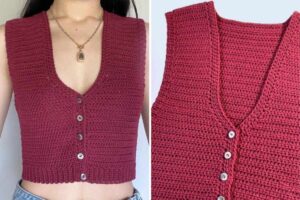 Crochet Lace V-Neck Vest