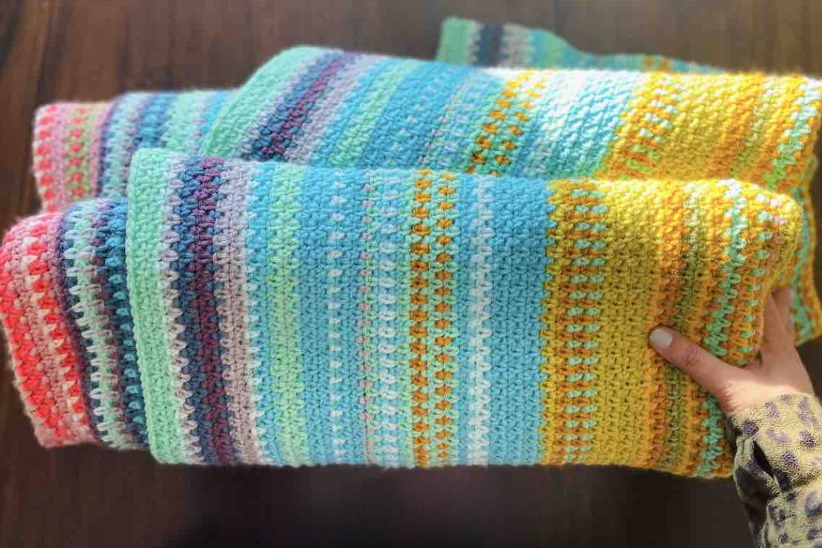 Make a Moss Stitch Temperature Blanket Easier