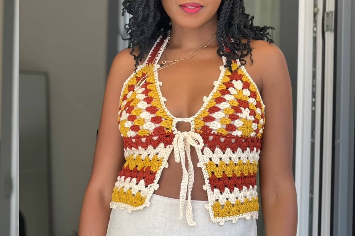 Front-Tie Granny Stitch Bralette Tutorial