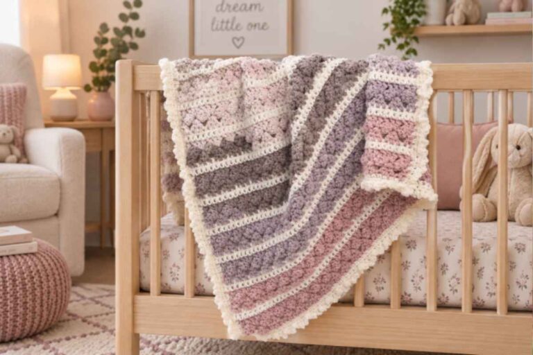 Blushing Blooms Baby Blanket Crochet Pattern and Video Tutorial