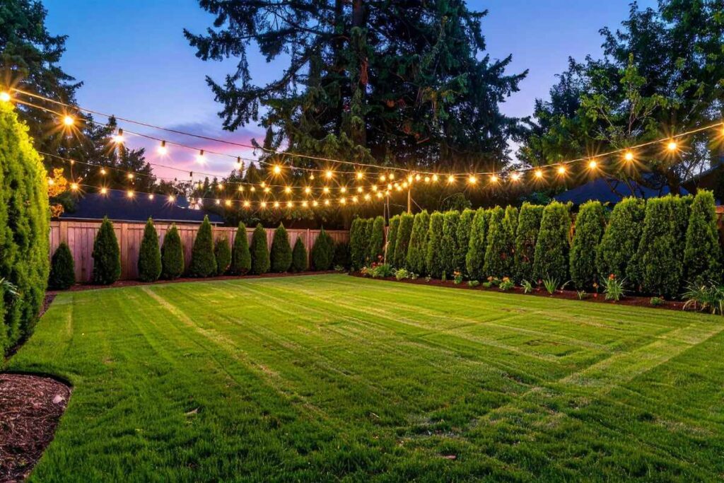 cozy backyard lighting garden
