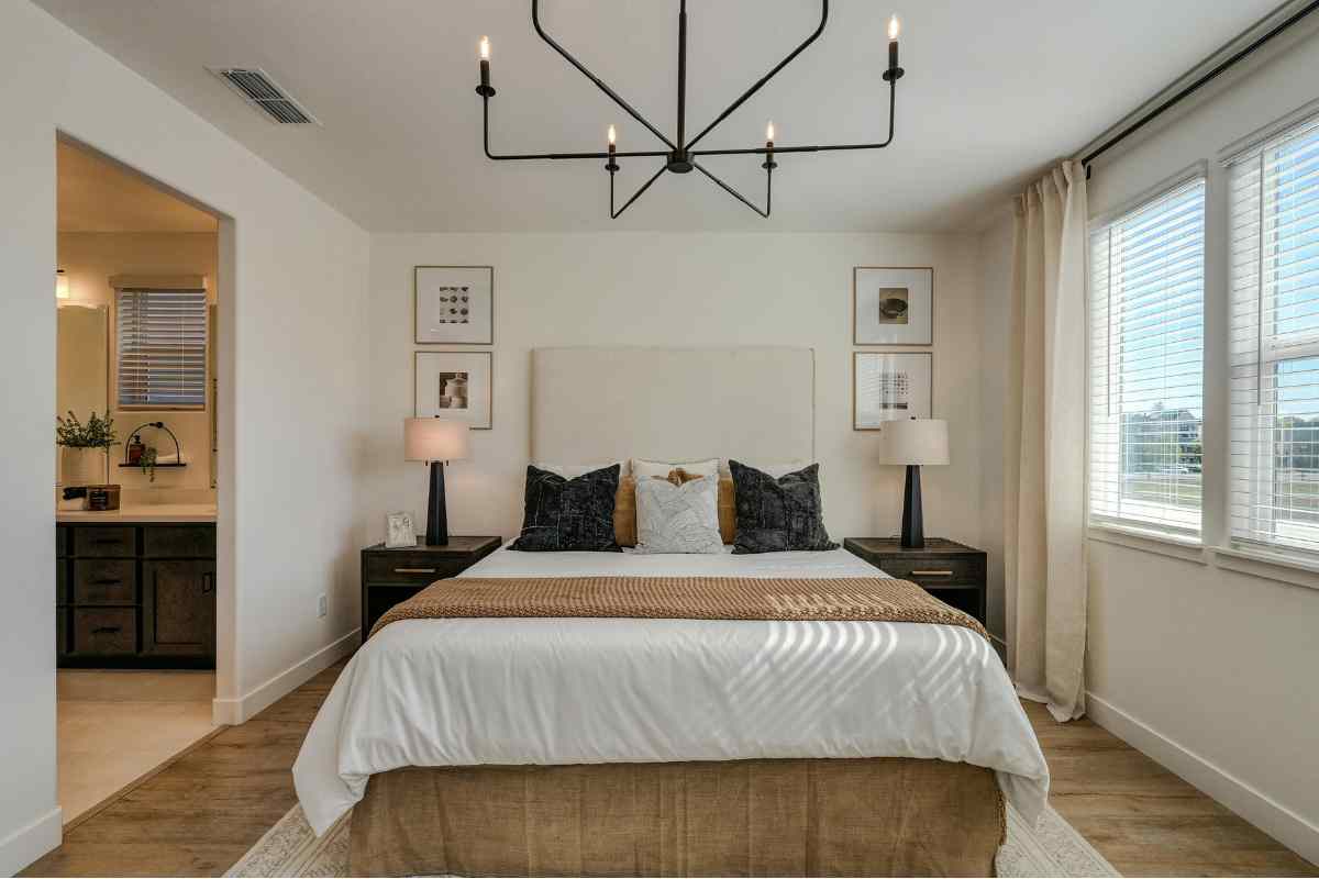 bedroom with windows