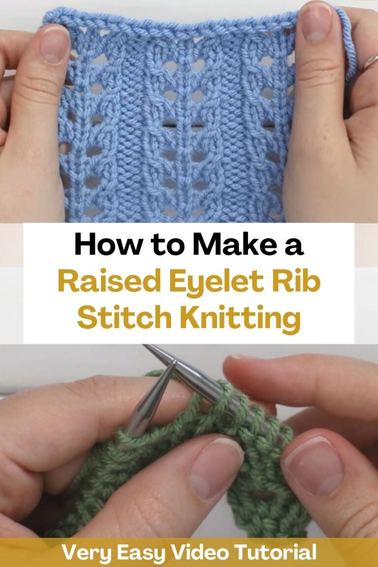 How to Make a Raised Eyelet Rib Stitch Knitting VERY EASY!