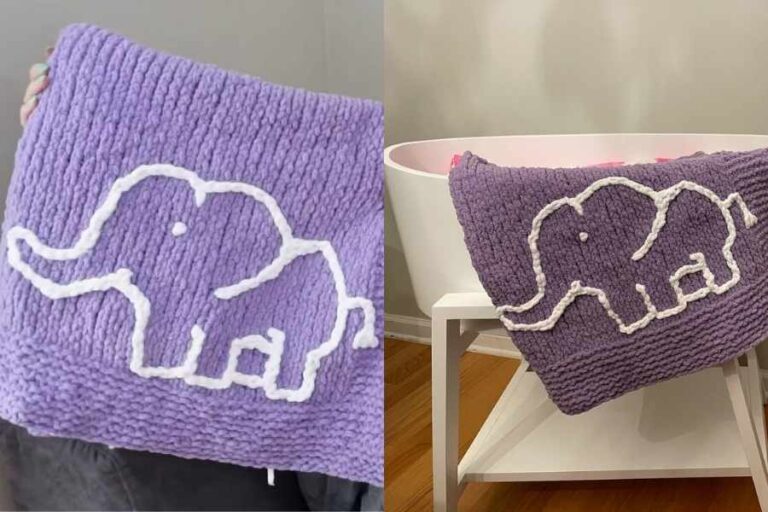Super Easy! How to Embroider A Hand Knit Baby Blanket