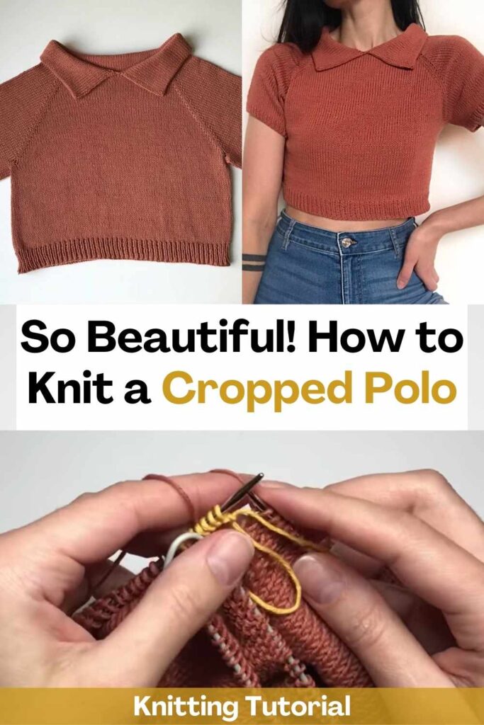 Polo Crop in Sparkling Stripes knit