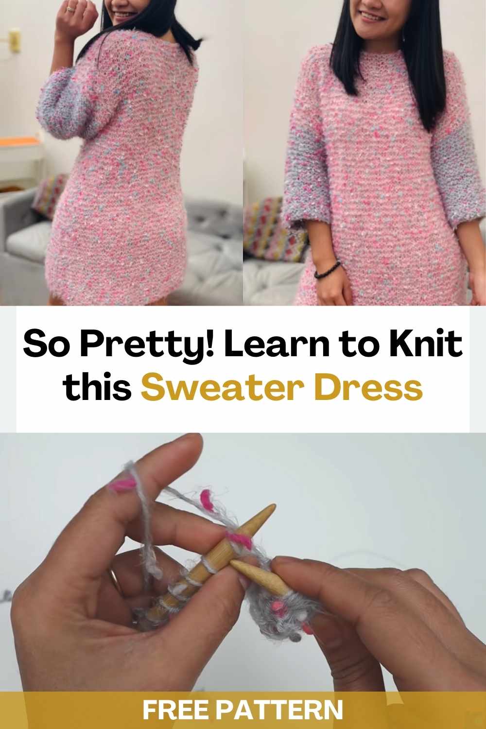 Knitting Pretty So Pretty! Learn to Knit this Sweater Dress