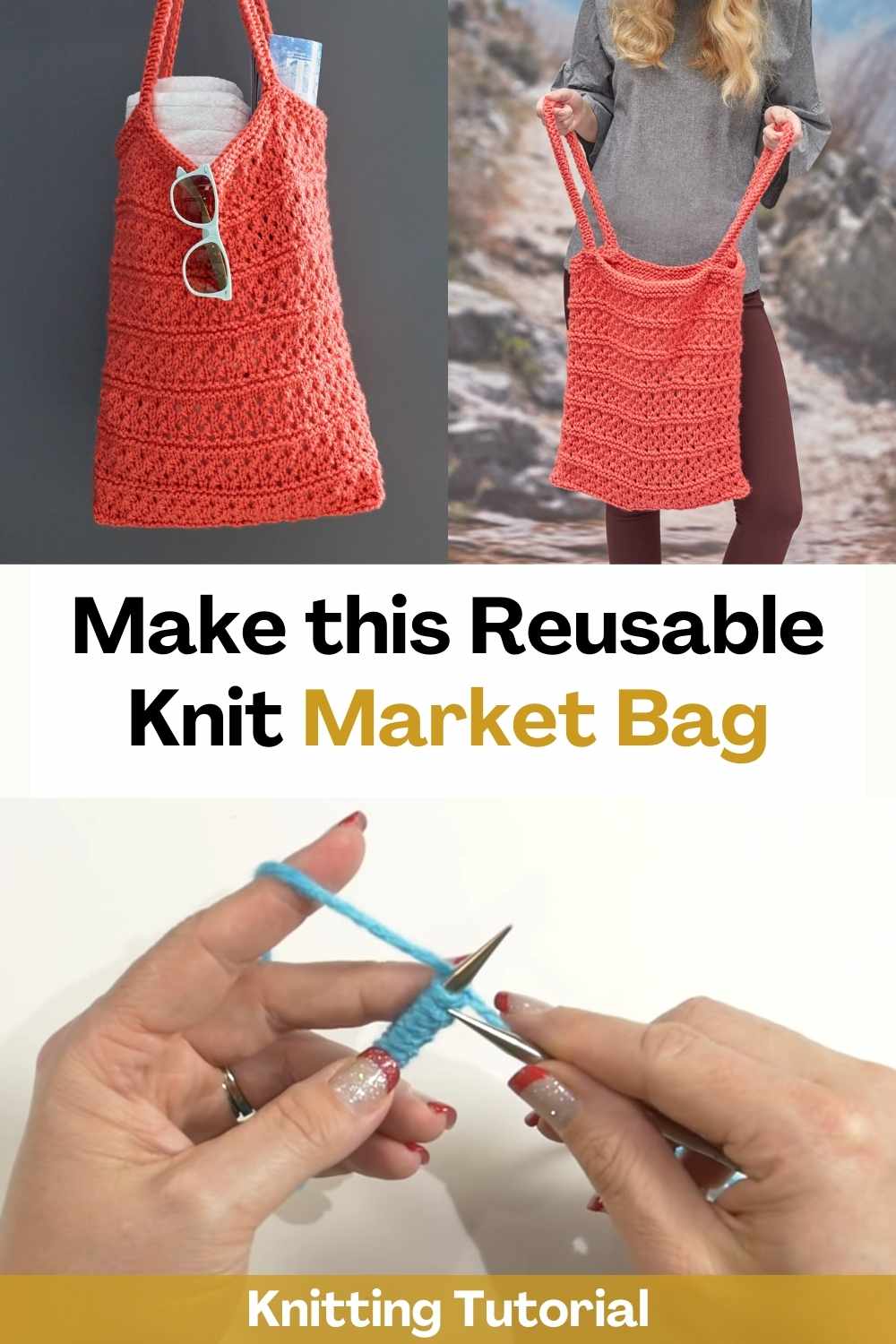 Make this Reusable Knit Market Bag
