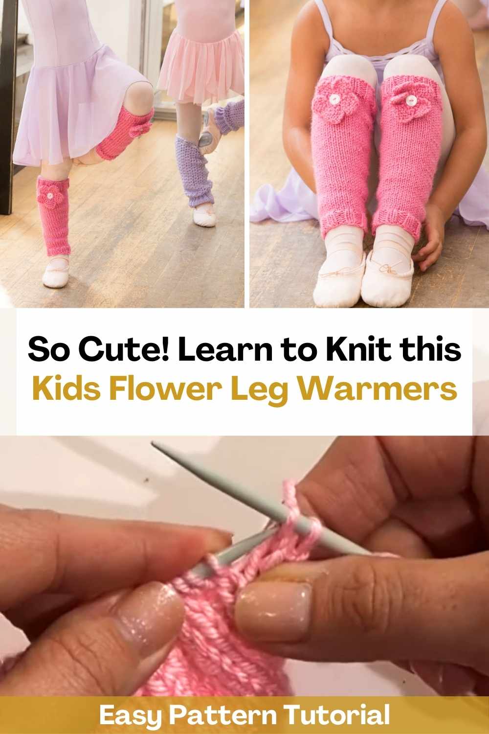 So Cute! Learn to Knit this Kids Flower Leg Warmers