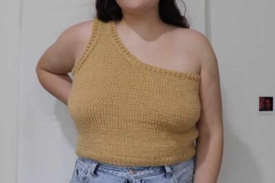 Ifyou Knit Cup Shoulder Top