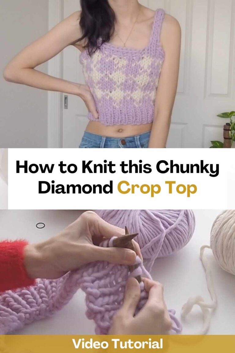 How to Knit this Chunky Diamond Crop Top
