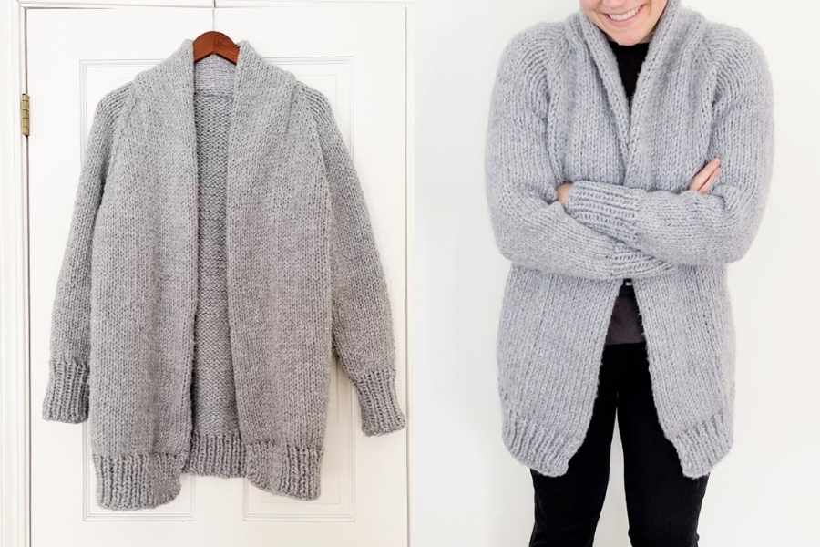 how to wear a shawl collar cardigan