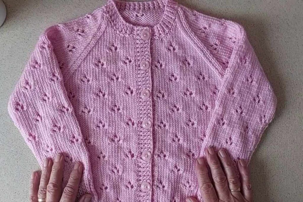 Learn to Knit the Rosebud Lace Cardigan