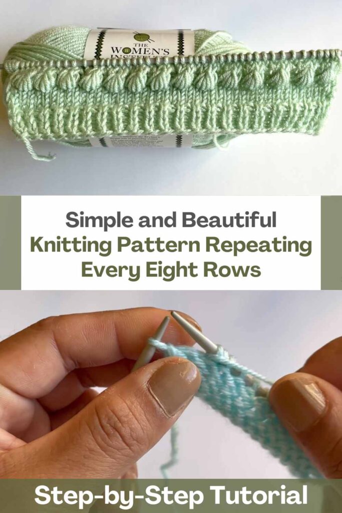 Simple and Beautiful Knitting Pattern Repeating Every Eight Rows