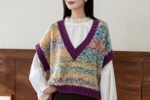 Colorflow V-Neck Vest Tutorial Cozy, Colorful Layering Piece