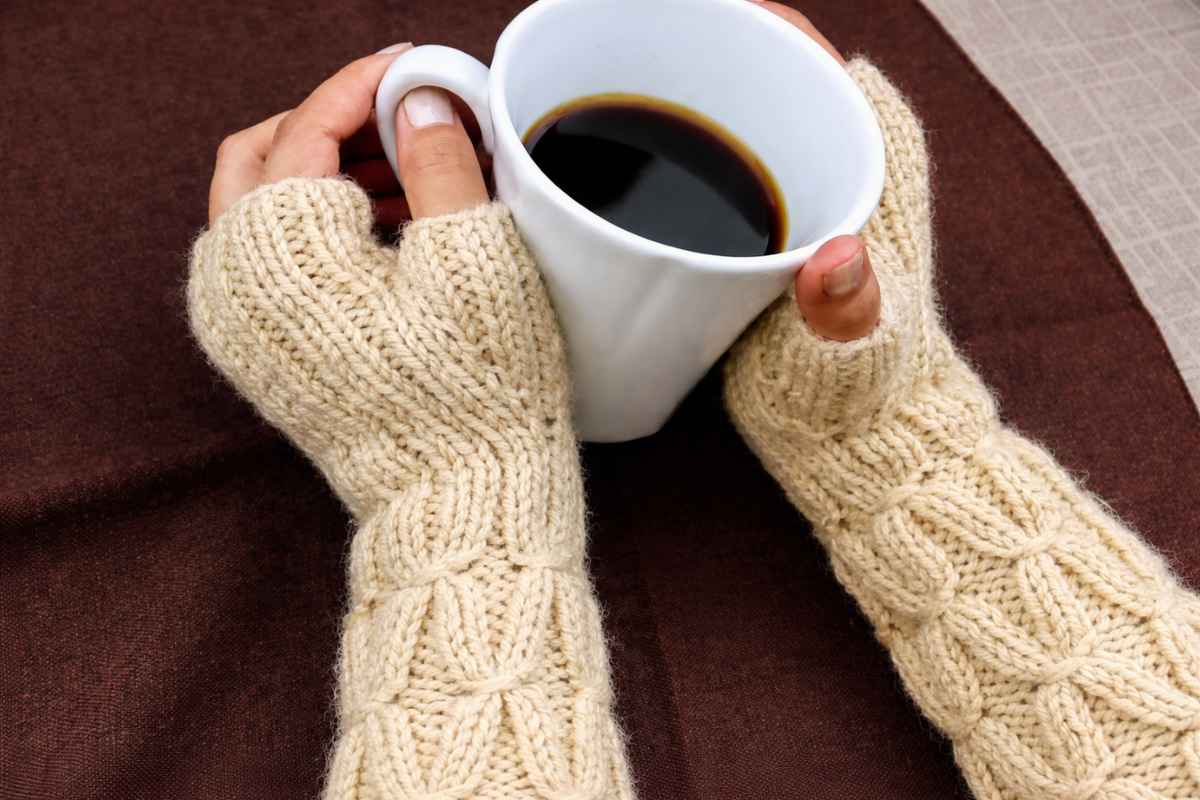Vanilla Bean Smocking Fingerless Gloves