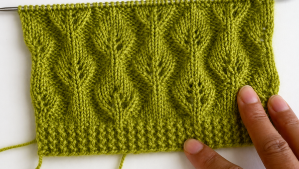Step-by-Step Tutorial for Knitting an Elegant Leaf Stitch Pattern