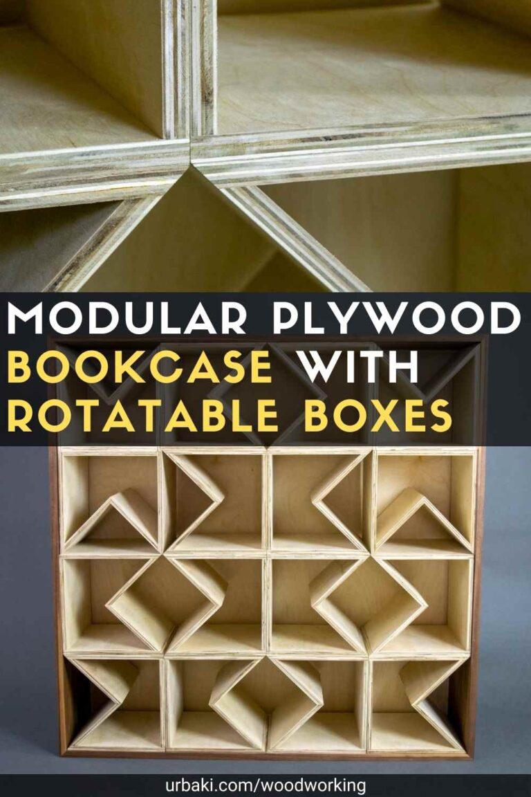 Modular Plywood Bookcase With Rotatable Boxes Urbaki Woodworking