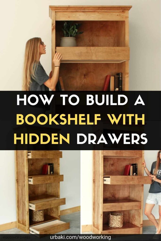 How to Build a Bookshelf with Hidden Drawers Urbaki Woodworking